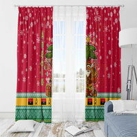 Angola Christmas Window Curtain with Santa, Gifts, and National Flag Map Motif - Wonder Print Shop