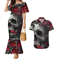 I'm Blunt Because God Rolled Me That Way Skull Couples Matching Mermaid Dress and Hawaiian Shirt - Wonder Print Shop