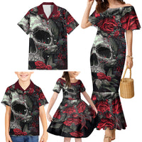 I'm Blunt Because God Rolled Me That Way Skull Family Matching Mermaid Dress and Hawaiian Shirt - Wonder Print Shop