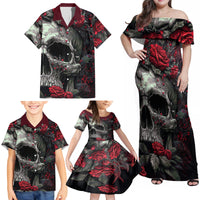I'm Blunt Because God Rolled Me That Way Skull Family Matching Off Shoulder Maxi Dress and Hawaiian Shirt - Wonder Print Shop