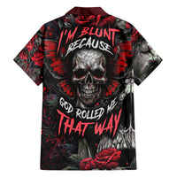 I'm Blunt Because God Rolled Me That Way Skull Family Matching Off Shoulder Maxi Dress and Hawaiian Shirt - Wonder Print Shop