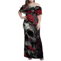 I'm Blunt Because God Rolled Me That Way Skull Family Matching Off Shoulder Maxi Dress and Hawaiian Shirt - Wonder Print Shop