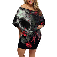 I'm Blunt Because God Rolled Me That Way Skull Family Matching Off Shoulder Short Dress and Hawaiian Shirt - Wonder Print Shop