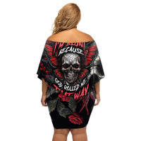 I'm Blunt Because God Rolled Me That Way Skull Family Matching Off Shoulder Short Dress and Hawaiian Shirt - Wonder Print Shop