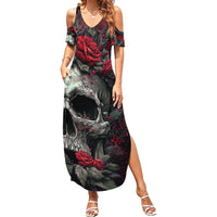 I'm Blunt Because God Rolled Me That Way Skull Family Matching Summer Maxi Dress and Hawaiian Shirt - Wonder Print Shop