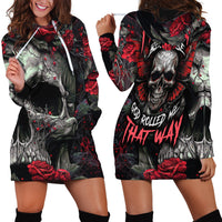 I'm Blunt Because God Rolled Me That Way Skull Hoodie Dress - Wonder Print Shop