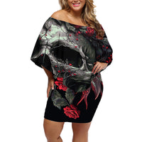 I'm Blunt Because God Rolled Me That Way Skull Off Shoulder Short Dress - Wonder Print Shop