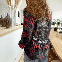 I'm Blunt Because God Rolled Me That Way Skull Women Casual Shirt - Wonder Print Shop