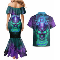 You My Friend Should Have Been Swallowed Skull Couples Matching Mermaid Dress and Hawaiian Shirt - Wonder Print Shop