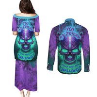 You My Friend Should Have Been Swallowed Skull Couples Matching Puletasi Dress and Long Sleeve Button Shirts - Wonder Print Shop