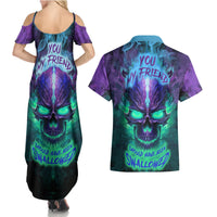 You My Friend Should Have Been Swallowed Skull Couples Matching Summer Maxi Dress and Hawaiian Shirt - Wonder Print Shop