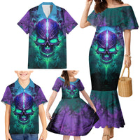 You My Friend Should Have Been Swallowed Skull Family Matching Mermaid Dress and Hawaiian Shirt - Wonder Print Shop