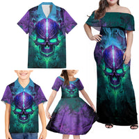 You My Friend Should Have Been Swallowed Skull Family Matching Off Shoulder Maxi Dress and Hawaiian Shirt - Wonder Print Shop