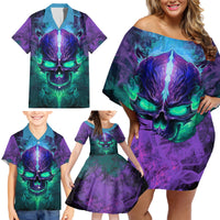 You My Friend Should Have Been Swallowed Skull Family Matching Off Shoulder Short Dress and Hawaiian Shirt - Wonder Print Shop