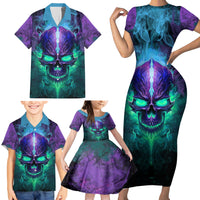 You My Friend Should Have Been Swallowed Skull Family Matching Short Sleeve Bodycon Dress and Hawaiian Shirt - Wonder Print Shop