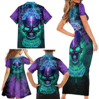 You My Friend Should Have Been Swallowed Skull Family Matching Short Sleeve Bodycon Dress and Hawaiian Shirt - Wonder Print Shop