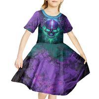 You My Friend Should Have Been Swallowed Skull Kid Short Sleeve Dress - Wonder Print Shop