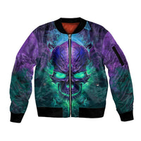 You My Friend Should Have Been Swallowed Skull Sleeve Zip Bomber Jacket - Wonder Print Shop