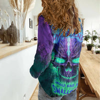 You My Friend Should Have Been Swallowed Skull Women Casual Shirt - Wonder Print Shop