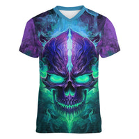 You My Friend Should Have Been Swallowed Skull Women V Neck T Shirt - Wonder Print Shop