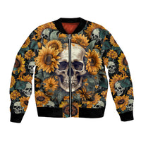 Shine Like A Sunflower Skull Bomber Jacket - Wonder Print Shop