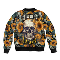 Shine Like A Sunflower Skull Bomber Jacket - Wonder Print Shop