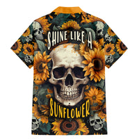 Shine Like A Sunflower Skull Family Matching Mermaid Dress and Hawaiian Shirt - Wonder Print Shop