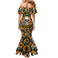 Shine Like A Sunflower Skull Family Matching Mermaid Dress and Hawaiian Shirt - Wonder Print Shop
