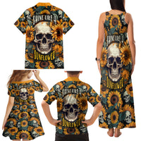 Shine Like A Sunflower Skull Family Matching Tank Maxi Dress and Hawaiian Shirt - Wonder Print Shop
