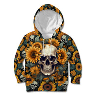 Shine Like A Sunflower Skull Kid Hoodie - Wonder Print Shop