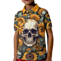 Shine Like A Sunflower Skull Kid Polo Shirt - Wonder Print Shop