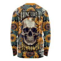 Shine Like A Sunflower Skull Long Sleeve Shirt - Wonder Print Shop