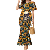 Shine Like A Sunflower Skull Mermaid Dress - Wonder Print Shop