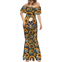 Shine Like A Sunflower Skull Mermaid Dress - Wonder Print Shop
