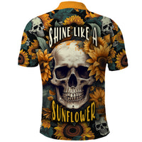 Shine Like A Sunflower Skull Polo Shirt - Wonder Print Shop