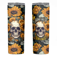 Shine Like A Sunflower Skull Skinny Tumbler - Wonder Print Shop