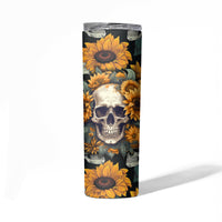 Shine Like A Sunflower Skull Skinny Tumbler - Wonder Print Shop