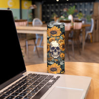 Shine Like A Sunflower Skull Skinny Tumbler - Wonder Print Shop