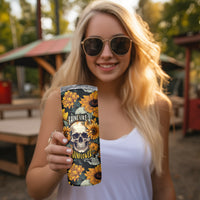 Shine Like A Sunflower Skull Skinny Tumbler - Wonder Print Shop