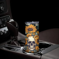 Shine Like A Sunflower Skull Skinny Tumbler - Wonder Print Shop