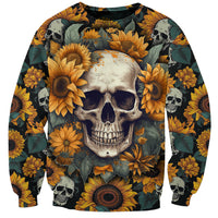 Shine Like A Sunflower Skull Sweatshirt - Wonder Print Shop