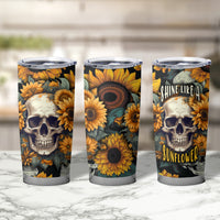 Shine Like A Sunflower Skull Tumbler Cup - Wonder Print Shop