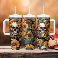 Shine Like A Sunflower Skull Tumbler With Handle - Wonder Print Shop