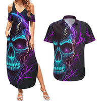 Music Is My Only Friend Skull Couples Matching Summer Maxi Dress and Hawaiian Shirt - Wonder Print Shop