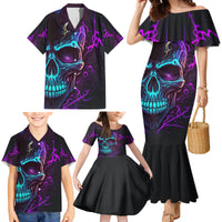 Music Is My Only Friend Skull Family Matching Mermaid Dress and Hawaiian Shirt - Wonder Print Shop