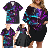 Music Is My Only Friend Skull Family Matching Off Shoulder Short Dress and Hawaiian Shirt - Wonder Print Shop