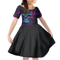 Music Is My Only Friend Skull Family Matching Short Sleeve Bodycon Dress and Hawaiian Shirt - Wonder Print Shop