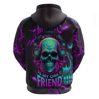 Music Is My Only Friend Skull Hoodie - Wonder Print Shop
