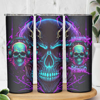Music Is My Only Friend Skull Skinny Tumbler - Wonder Print Shop