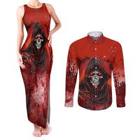 If Karma Doesn't Hit You Trust Me I Will Couples Matching Tank Maxi Dress and Long Sleeve Button Shirts - Wonder Print Shop